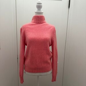 J Crew Cotton Roll Neck Sweater Pink Medium